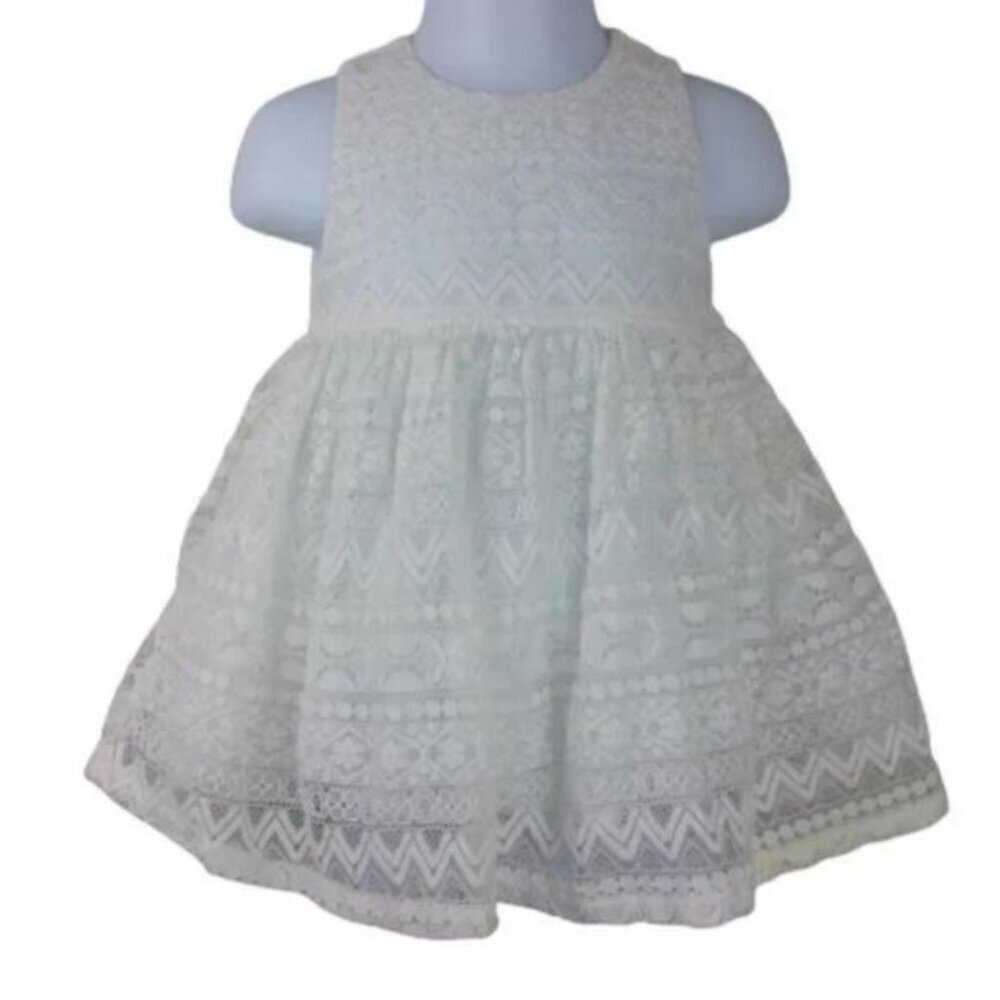 The Children's Place Baby Girl White Lace Dress Size 9-12M